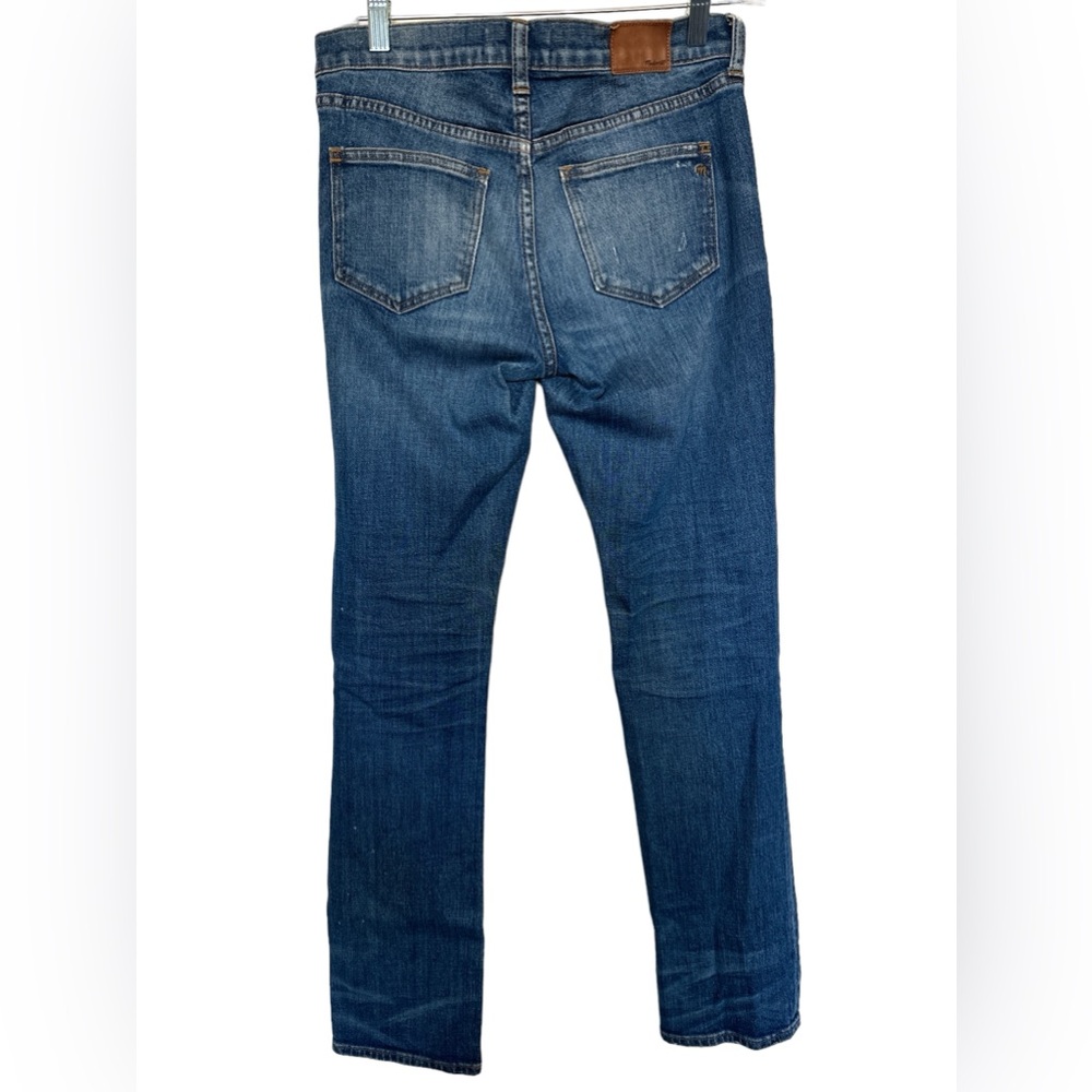 Madewell Distressed Medium/ Dark Wash Slim‎ Boy Jean, Size 24 - Picture 4 of 10